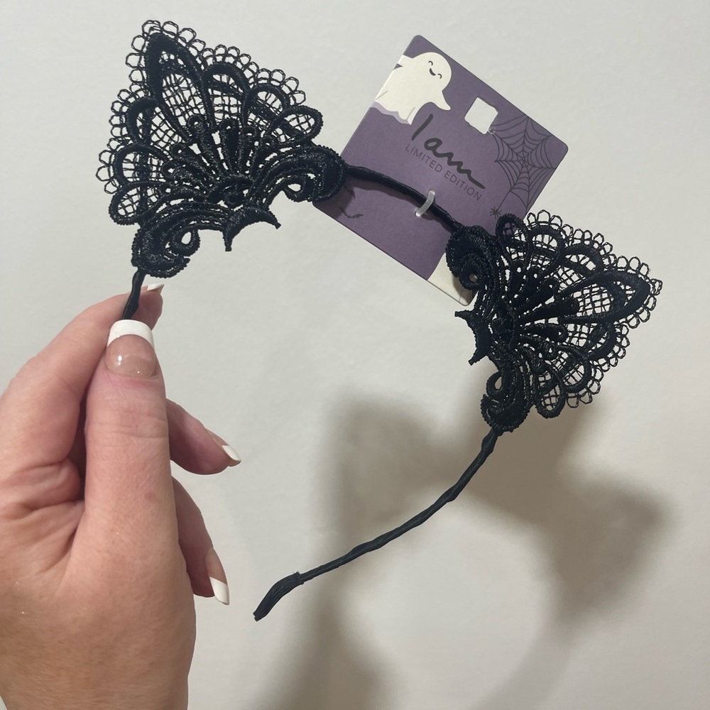 Black Lace Cat Ear Headband
